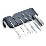 Aquarium Aquascaping Plant Tool set Straight - Curved Scissors, Substrate Spatula, Straight - Curved Tweezers
