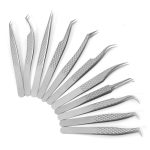 High Precision Dolphin Clip Eyelash Tweezers Slanted
